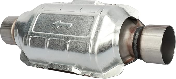 MAYASAF 2.5" Inlet/Outlet Universal Catalytic Converter, 15" Overall Length, w/o O2 Port (EPA Compliant)