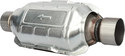 MAYASAF 2.5" Inlet/Outlet Universal Catalytic Converter, 15" Overall Length, w/o O2 Port (EPA Compliant)
