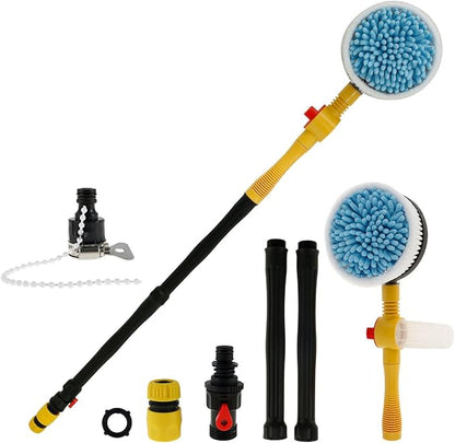 Automatic rotating car wash brush, multifunctional car foam cleaning kit with 360 rotating head, portable chenille brush for car cleaning,