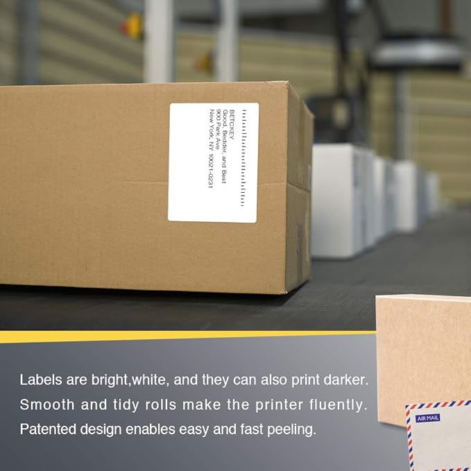 BETCKEY - 4" x 3" (102 mm x 76 mm) Shipping  Multipurpose Labels Compatible with Zebra  Rollo Label Printer,Premium Adhesive  Perforated 1 Rolls, 500 Labels