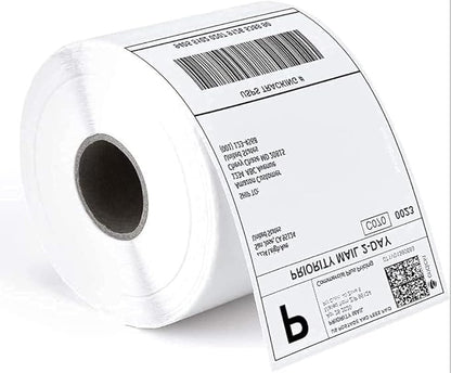1 Pack of 500, 4x6 Thermal Direct Shipping White Label Roll for Mailing Perforated,Strong Adhesive, Commercial Grade Compatible with Printer Like Rollo, MUNBYN, Zebra, Polono,iDRPT