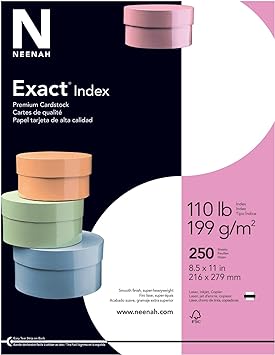 Neenah Exact 30 Recycled Extra-Heavyweight Index Card Stock, 8 12in. x 11in., 110 Lb, White, pk Of 250 Sheets, 40411