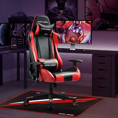 GTRACING Gaming Chair Mat for Hardwood Floor 47 x 39 inch Office Computer Gaming Desk Chair Mat for Hard Floor Red,Small Size