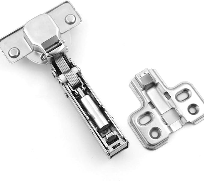 2pcs 35mm Concealed Hinge Face Frame Mounting Concealed Hinges, Kitchen Cabinet Door Hinges Damper Cupboard Closet Door Hardware Furniture Accessories with Screw