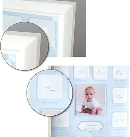 KMAKII Collage Photo Frame for Baby First Year 12 Month Keepsake Picture Photo Frame -Gift for Mom to Be or Expecting Parents-White