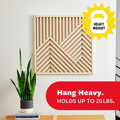 Command 20 lb XL 16 Pairs Heavyweight Picture Hanging Strips (32 Strips), Damage-Free Hangers for Picture Frames, No Tools Required, Ideal for Home Room Wall Decor, Black Adhesive