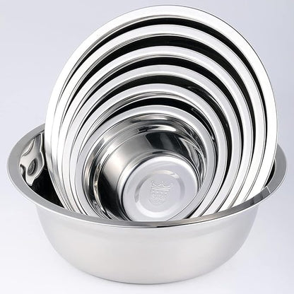 Household Stainless Steel Bowl 304 Small Large Kitchen Sink Circular Washbasin Soup Bowl Basin ened and Deepened Bowl