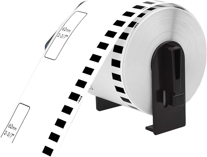 1 Roll Compatible for Brother DK-2205 DK2205 2.4'' x 100' (62mm x 30.4m) Continuous White Paper Tape Shipping Address Thermal Direct Labels for QL-500 QL-570 QL-580 QL-700 Label Printers