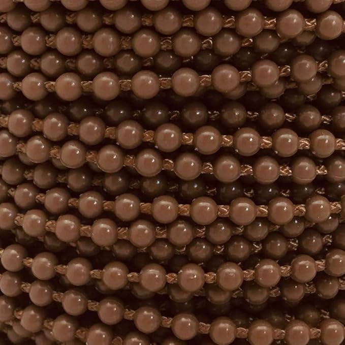 FQTANJU 10 Yards Roller Shade Blind Beaded Chain Cord, Coffee Plastic, Perfect for Roller Blind Fitting & Repair