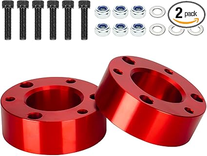 3 Front Leveling Lift Kit for 2007-2019 Silverado Sierra, 2007-2019 Tahoe 1500, Forged 3 inch 6 Lug Aluminum Strut Spacers