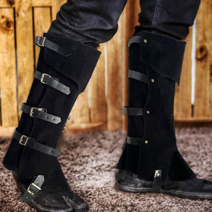 Pirate Boot Covers - Viking & Medieval Costume Boot Covers in Faux Leather for Steampunk & Renaissance Occasions