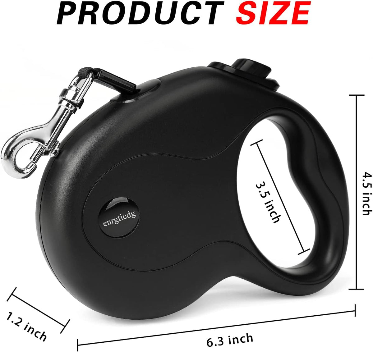 16Ft Retractable Dog Leash,Light Weight Leash for Small to Medium Dogs/Cats Up to 50lbs,Stainless Steel Spring Strong Nylon Tape, Tangle Free, One-Handed Brake.(Black)