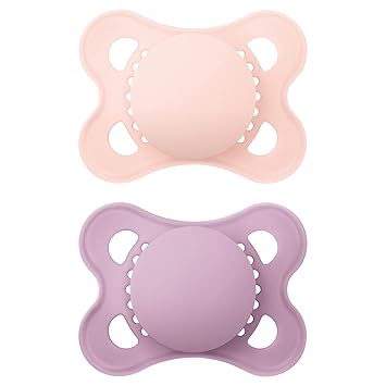 MAM Original Matte Baby Pacifiers, Binky for Girls 0-6 Months, BPA-Free Silicone Nipple, Easy to Clean, Best for Newborn Babies, Developed with Medical Experts, 2 Count Binkies with Sterilizer Case
