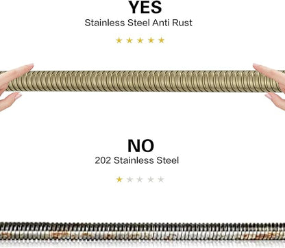 RUMOSE Shower Hose 79 inches Extra Long Stainless Steel Shower Tube Attachment Flexible Handheld Shower Sprayer Hose, Brushed Gold
