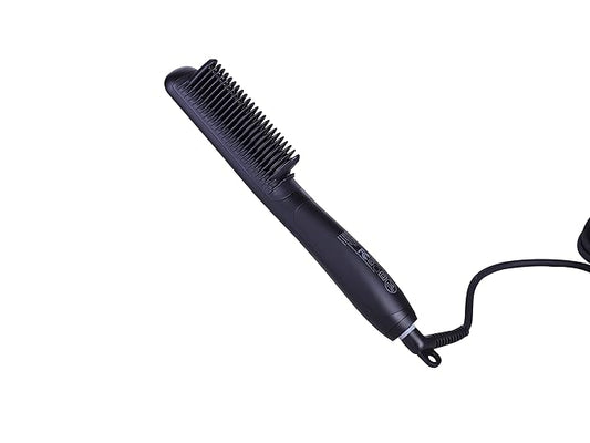 Prospera Fast Hair Straightener Brush Comb Ceramic Hair Straightener with 6 Temps, Auto-Off  Anti-Scald, PTC Heating Technology, Black