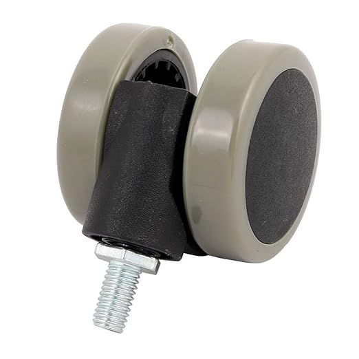 uxcell 2-inch Twin PU Wheel M8 Threaded Stem Connector Brake Swivel Caster 4pcs