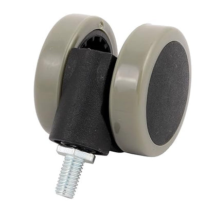 uxcell 2-inch Twin PU Wheel M8 Threaded Stem Connector Brake Swivel Caster 4pcs