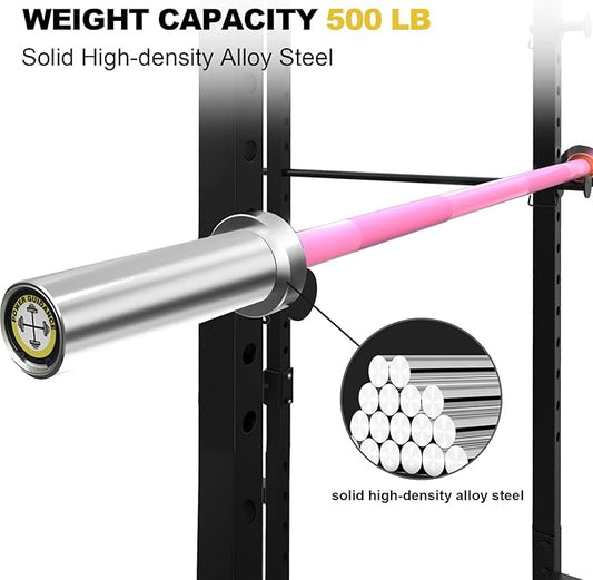 POWER GUIDANCE Chrome Olympic Barbell Bar, 2 Inch Weight Bar for lifting, Hip Thrusts,Universal Strength Training Bars ?4ft/5ft/6ft