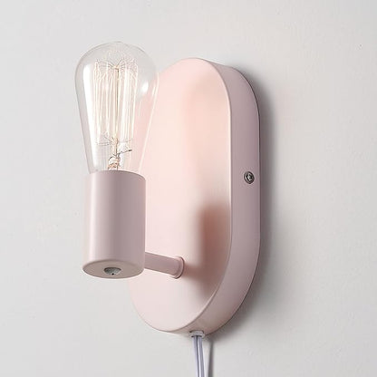 GLOBE Electric 52102 Kiel 1-Light Plug-in or Hardwire Wall Sconce, Matte Pink, Bulb Not Included