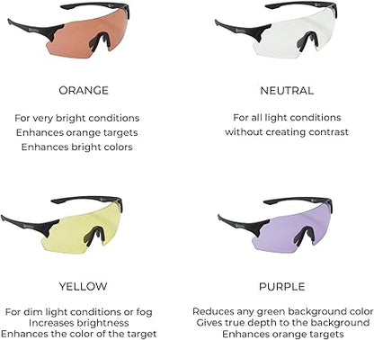Beretta Unisex Protective Shooting Safety Plastic Frame Challenge EVO Glasses for Eye Protection