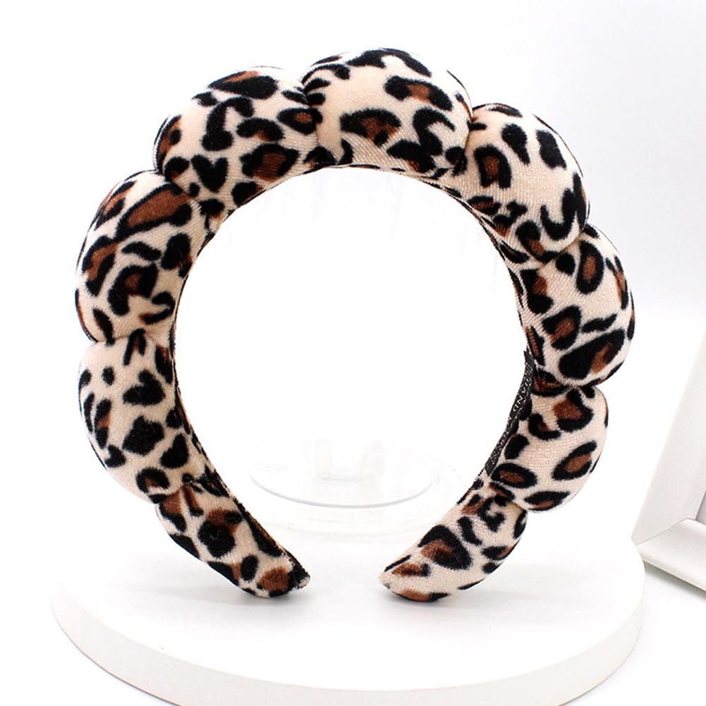 AOENJIE Spa Headbands for Washing Face or Makeup, Sponge Bubble Skincare Headbands, Puffy Terry Cloth Hairband for Women, Skin Care Makeup Headwear Hair Accessories for Girls
