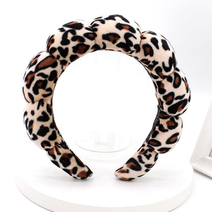 AOENJIE Spa Headbands for Washing Face or Makeup, Sponge Bubble Skincare Headbands, Puffy Terry Cloth Hairband for Women, Skin Care Makeup Headwear Hair Accessories for Girls