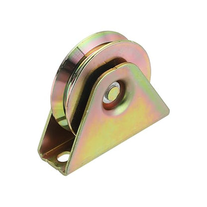 PATIKIL 3" V Groove Caster, V-Type Groove Wheel V Groove Pulley Sliding Gate Wheels for Driveway Gate Industrial Machines V Track Rail, Loading Capacity 772 Lbs