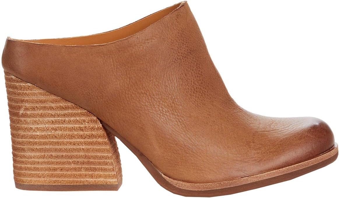 Dystralix Women Beige High Chunky Stacked Heel Mules Round Closed Toe Heeled Sandals Slip On Block Heels Matte Backless Booties Burnished Dressy Vintage Party Office Lady Slide Slippers Matte Brown size 8