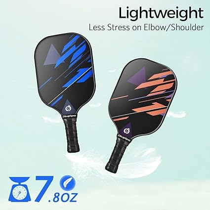 niupipo Pickleball Paddles Set of 241, USAPA Approved Lightweight Pickleball Rackets, Durable Fiberglass Surface with Polypropylene Honeycomb Core, Cushion Grip and Carry Bag for Beginner