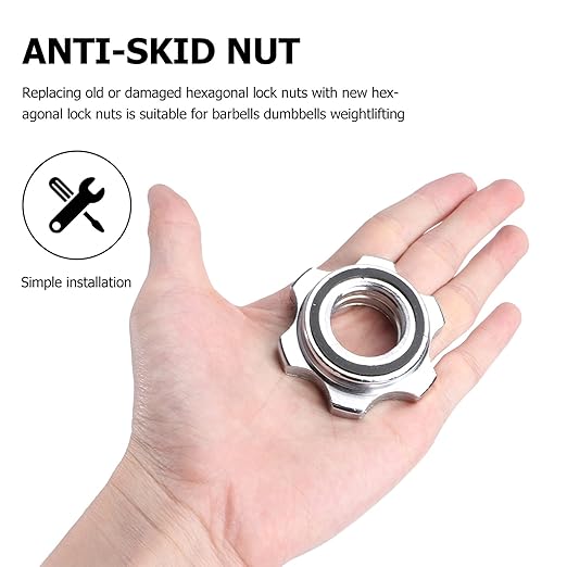 VICASKY 2pcs Screw Barbell Nut Iron Screw Cap