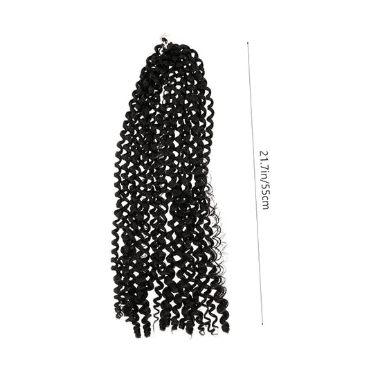 balacoo Water Ripple Wig Wigs Human Hair Crochet Hair Jumbo Braids Extensions Hair Curly Wig Hair Crochet Braiding Twist Hair Low Temperature Wire Black