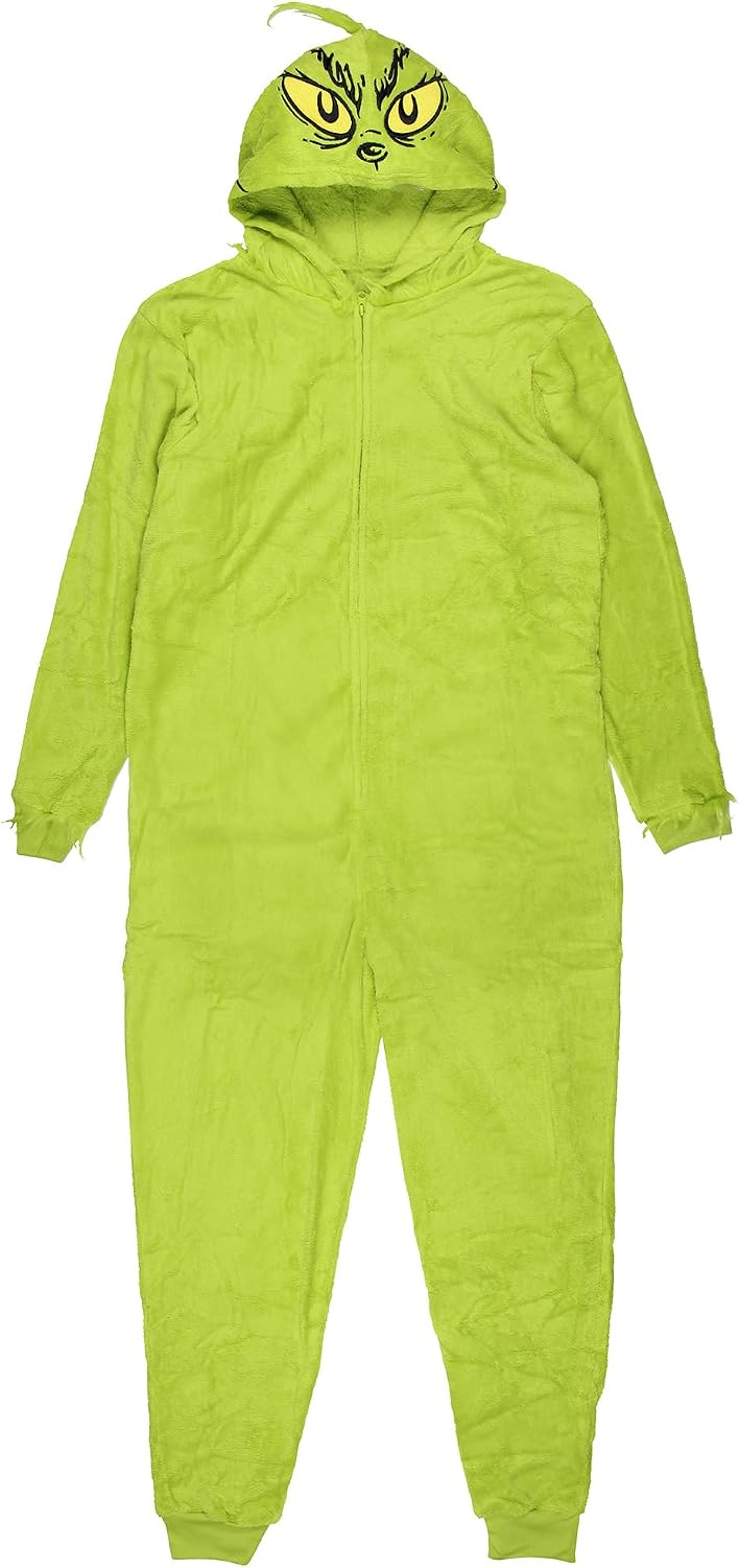 Dr. Seuss GRINCH Who Stole Christmas Hooded Pajama Union Suit.
