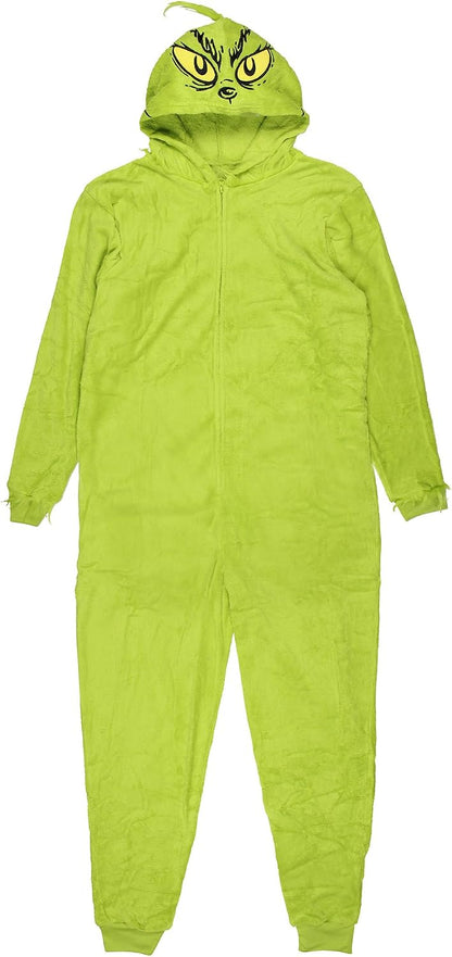 Dr. Seuss GRINCH Who Stole Christmas Hooded Pajama Union Suit.