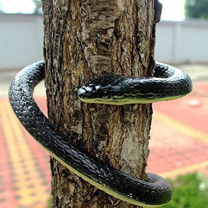 Brandon-super Realistic Rubber Black Snake 52 Inch Long Scare Toy
