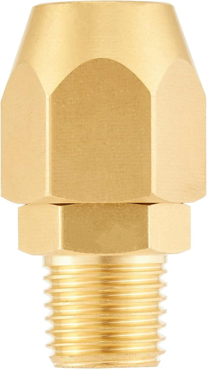 Premium Brass Reusable Repair Fitting For 3/8-Inch ID Hose,3/8" Barb For Polyurethane Air Hose with 1/4-Inch NPT Rigid (2Set 3/8inch)