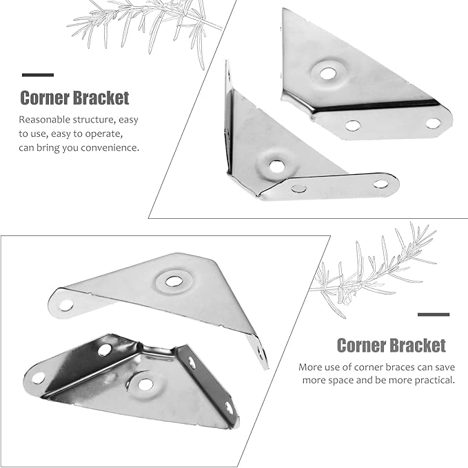 DOITOOL 24pcs Heavy-Duty Corner Braces Design for Furniture Stability Efficiently Fix Desktops Shelves and More Support for Home Projects