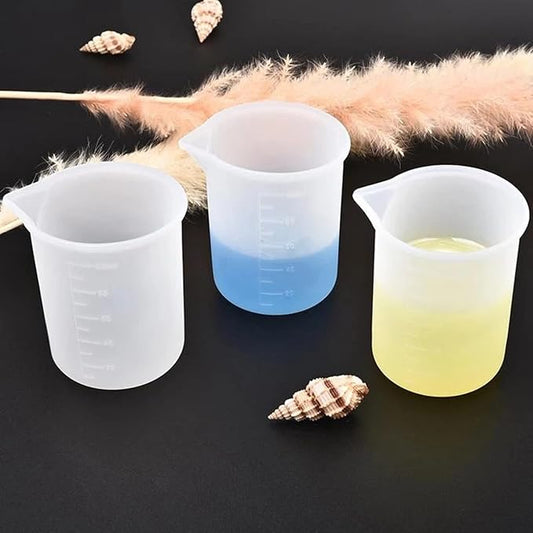 2 Pcs Silicone Measuring Cups, 100ml Clear Non-Stick Mixing Cup, Measuring Cups Tool with Precise Scale for Making Handmade Craft 100ML