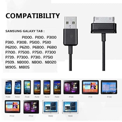 Tablet-USB-Charging Cable Power Supply Cable Cord for Samsung tab 27.07.710.1,Note 8.9 10.1 30 pin USB Data Cable Charger for GT-P7510N8013P5113P3113SGH-I497SCH-I915SCH-i800 Charging Cord