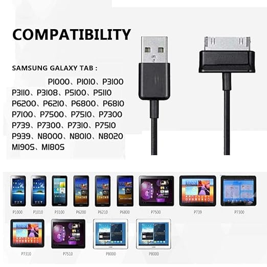Tablet-USB-Charging Cable Power Supply Cable Cord for Samsung tab 27.07.710.1,Note 8.9 10.1 30 pin USB Data Cable Charger for GT-P7510N8013P5113P3113SGH-I497SCH-I915SCH-i800 Charging Cord