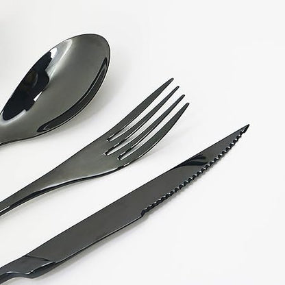 1810 Stainless Steel Dinner Spoon (Set of 4) 8.66 Inches, Black