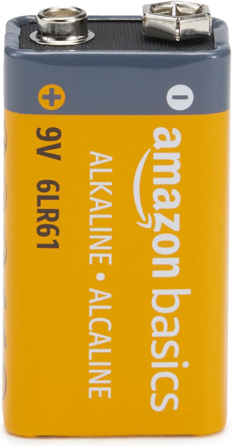 Basics 3-Pack 9V Long-Lasting Alkaline Batteries for Smoke Detector, Electronics & Audio, Reliable, 5-Year Shelf Life