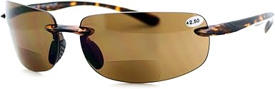 PASTL Bifocal Magnification Lens Sunglasses Rimless Rectangular Fashion UV 400