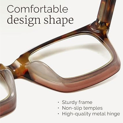 miyya Oprah Style Reading Glasses for Women, Cheaters Eyeglasses, Oversized Blue Light Readers, Fashion Eye Glasses