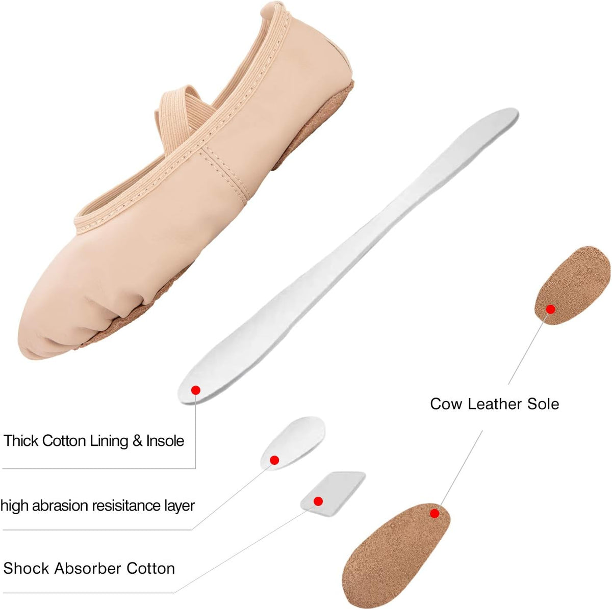 Ballet Shoes for Girls/Toddlers/Kids/Women, Leather Yoga Shoes/Ballet Slippers for Dancing