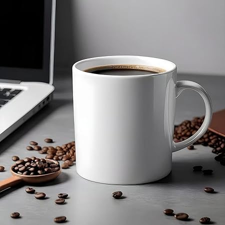 Premium Blank Sublimation Ceramic Mug White Mug for DIY Designs Heat Transfer Coffee Tea Drinking Mugs (11oz, 12 Pack)