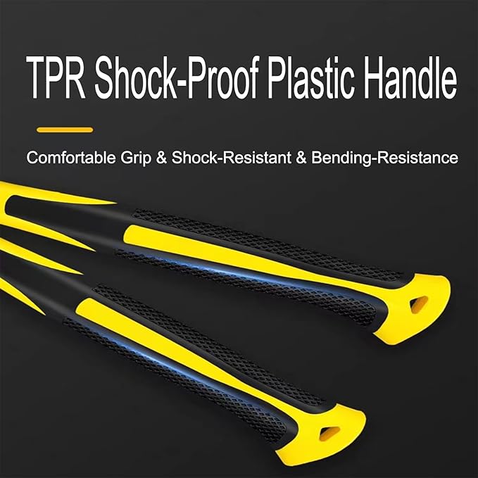 24oz Ball Peen Hammer,Reinforce,Polished,Shock-Proof Plastic Handle.