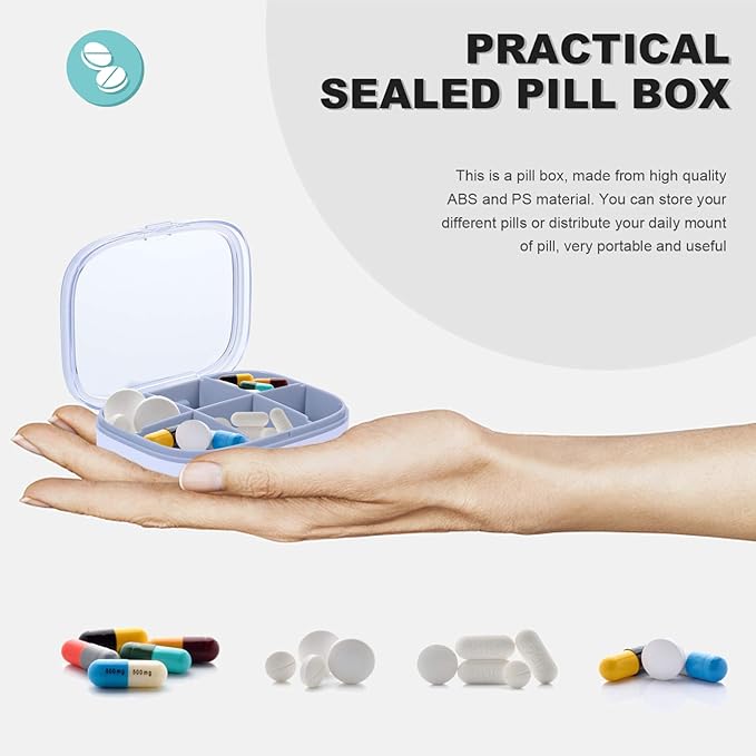 Portable Mini Storage Container Creative Compartments Organizer for Travel Lightweight and Durable Pill Holder for Home and Office Use for Daily Medication Management