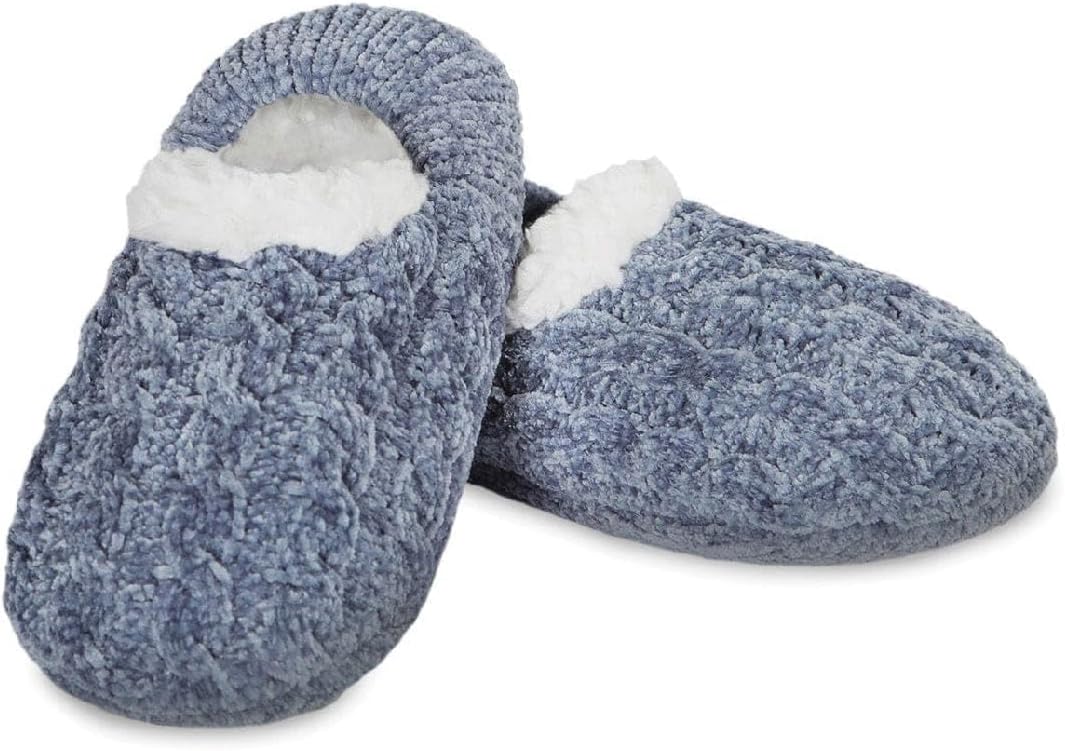 MeMoi Women's Classic Cable Knit Chenille Non-Skid Slipper