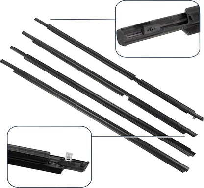Window Molding Trim Seal for 2003-2009 Toyota 4Runner,Black Outer Door Weather Stripping Window Seal Belt,Replace68161-35060 68162-35060 68163-35030 68164-35030