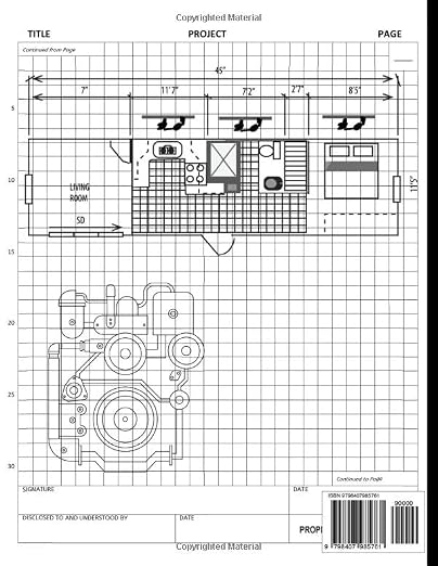 Engineering Notebook: Composition Graph Paper | Quad Ruled Book | Design Log Book for Engineer | Metric grid paper 120 pages, 8" x 11"